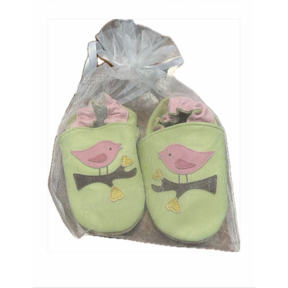 Elk Kids Soft Baby Shoes Green Bird Booties Baby Size 12 Months NEW TAGS